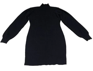 ANRABESS Women’s Size XL Black Sweater Dress Turtleneck Long Sleeve Ribbed Midi - Picture 1 of 9