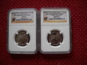 2016 D Theodore Roosevelt Quarter NGC MS68 TOP POP AND MS67 ER Proof Like - Picture 1 of 3