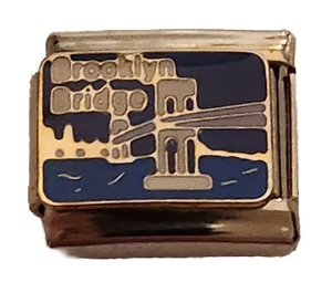 Brooklyn Bridge New York NY Italian Charm 9mm Armband Glieder Edelstahl - Bild 1 von 1