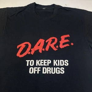 Vintage 1990er Jahre D.A.R.E. DARE TO KEEP KIDS OFF DROGS T-SHIRT Herren L schwarz - Bild 1 von 7