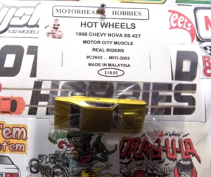 HOT WHEELS 1:64, 1968 CHEVY NOVA SS 427, PILOTI REALI, MOTOR CITY MUSCLE, #C2642 - Foto 1 di 5
