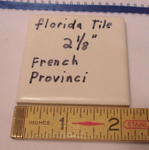 1 pc. Provincial francés: azulejo de cerámica mate con inserción de puntos de 2-1/8", por Florida Co. - Imagen 1 de 8