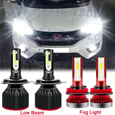 Faros LED de haz alto bajo antiniebla 6000K bombillas para Honda Fit 2007-2019 HR-V Foto 1 de 4