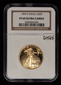 1993-P G$25 1/2 oz Gold American Eagle Proof - NGC PF 69 Ultra Cameo - SKU-G4568 - Picture 1 of 6