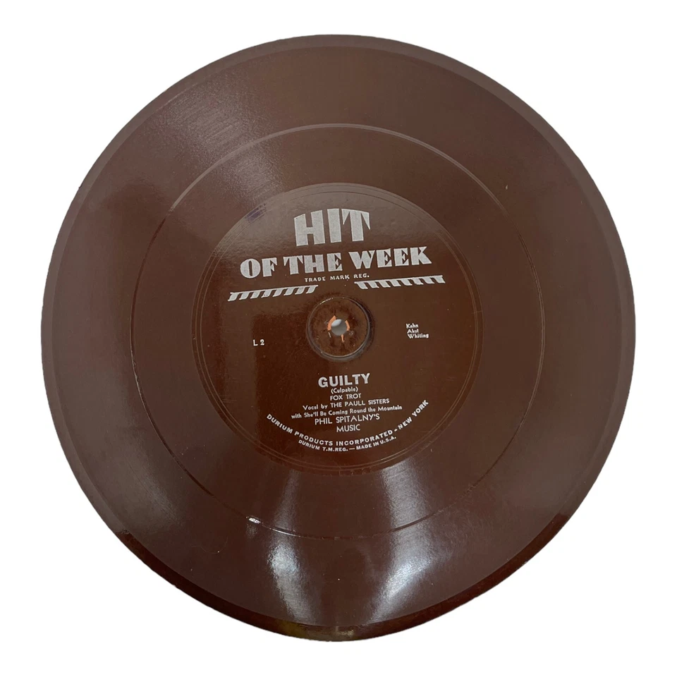 Phil Spitalny's Music ‎– Guilty (Culpable) 1931 Flexi-disc, 10", 78 RPM - Image 1 of 2