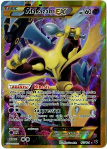 FULL ART Alakazam EX SECRET RARE 125/124 Holo Foil Pokemon Umbreon Lugia Art LP - Picture 1 of 1