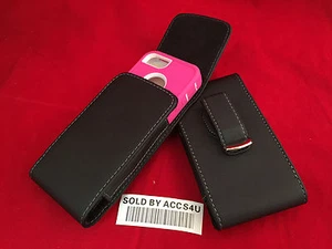 CUSTODIA CLIP CINTURA 360 FONDINA PELLE NERA V PER IPHONE 5 5S 5C HYBRID ARMOR CASE - Foto 1 di 10