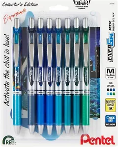 Pentel EnerGel RTX Retractable Liquid Gel Pen, Chill Expressions Pack, 0.7mm - Picture 1 of 6