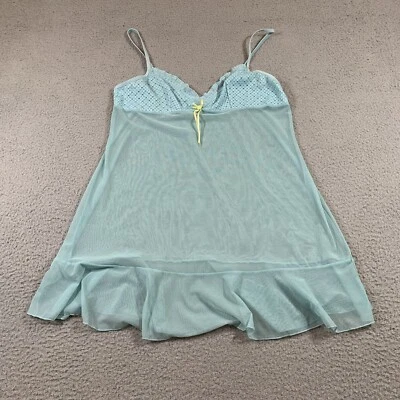 Victoria Secret белье чистый Cami Майка женщин L синий Кокетливая кокетка Y2K - Изображение 1 из 4