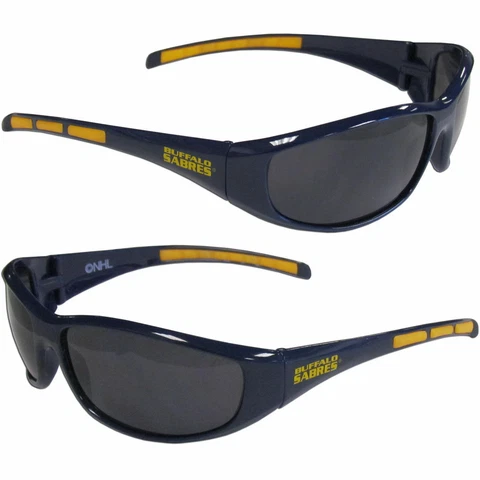 BUFFALO SABRES SUNGLASSES 3 DOT WRAP UV400 PROTECTION AND W/FREE POUCH/BAG NEW Cover