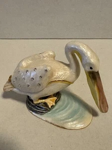 Enamel Painted Pelican Trinket Box w/Rhinestones 2.5" Tall - Picture 1 of 6