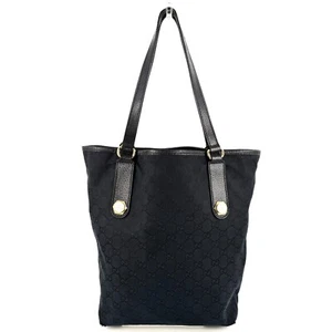 GUCCI GG Canvas Tote Bag Gold Black 153009 Auth - Picture 1 of 24