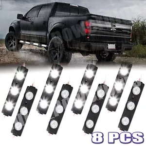 Waterproof Pickup Truck Bed Lights 24 LED Pod Kit Strip White with Switch X 8PCS - Picture 1 of 9