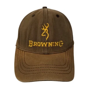Browning Strapback Hat Brown OSFA Adjustable Embroidered Vented Holes Cotton - Picture 1 of 8