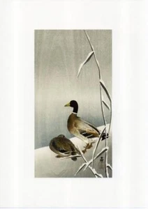 Ohara Koson Japanese Reproduction Woodblock Pair of Ducks - Picture 1 of 1
