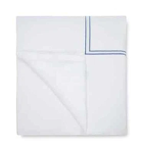 Sferra Grande Hotel KING sheet set in WHITE with CADET STRIPES from ITALY - Picture 1 of 1
