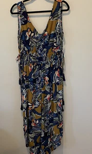 Jersey tobillo angular estampado sin mangas floral talla M nuevas direcciones - Imagen 1 de 9