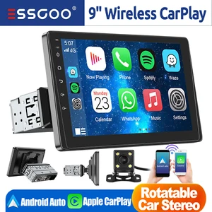 9" Single DIN Car Stereo Touch Screen Radio Apple CarPlay Android Auto Bluetooth - Picture 1 of 16