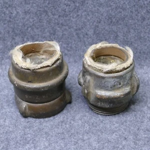 Fabric Sandy Hook Conn. Fire Hose Ends Male & Female 2" Threads Brass Antique - Picture 1 of 12
