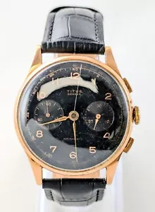 Orologio da polso uomo cronografo TITUS oro 18 carati carica manuale cassa 37,5 mm, cinturino 9,5" - Foto 1 di 7