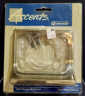 Vintage Amerock Toothbrush and Tumbler Holder Wall Mount) Triple Plated Chrome - Image 1 of 4