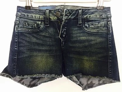 BLEULAB Reversible jean / houndstooth Design Cutoff Shorts Retail $198 Size 24 - Image 1 of 4