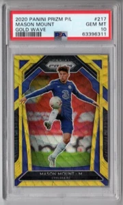Mason Mount 2020 Prizm EPL Gold Prizm Wave PSA 10 # /10 Chelsea Man United #217 - Picture 1 of 2