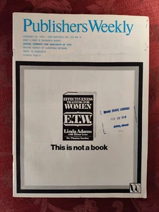 Rare PUBLISHERS WEEKLY Books Magazine February 19 1979 Joseph Kanon - Imagen 1 de 2