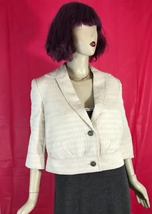 GRACE ELEMENTS 10 Blazer Jacke SYMMETRY ALMONDINE RAUTENFORM MUSTER CROP - Bild 1 von 9