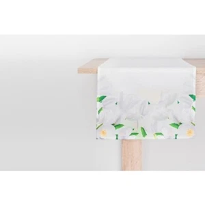 Corredor/superposición de mesa floral rectangular 32x140cm (12,5""x 55") blanco/amarillo/verde - Imagen 1 de 1