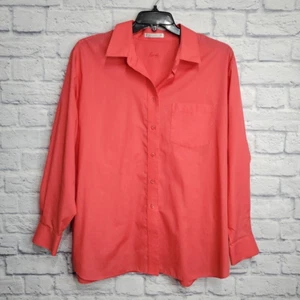 Camisa Foxcroft Mujer 18W Rosa Sin Arrugas Abotonada Informal Oficina Talla Grande - Imagen 1 de 12