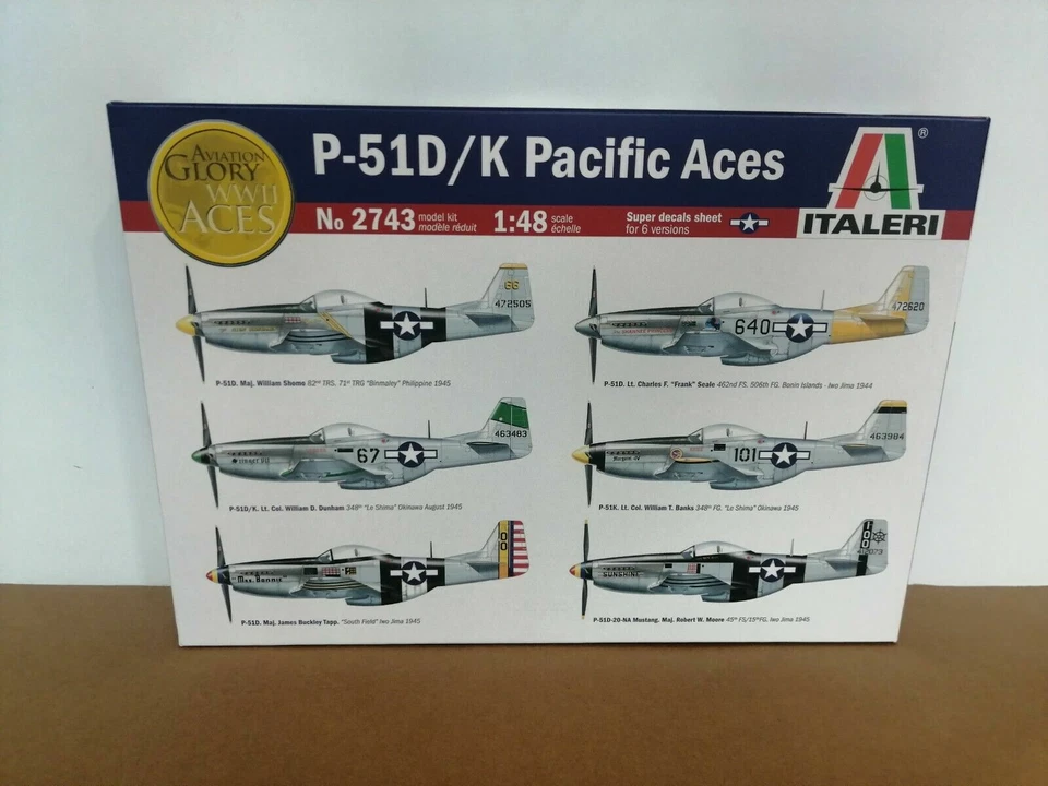 P-51 D/K Pacific Aces Aereo guerra mondiale 1/72 Italeri 2743 modellino statico - Immagine 1 di 1