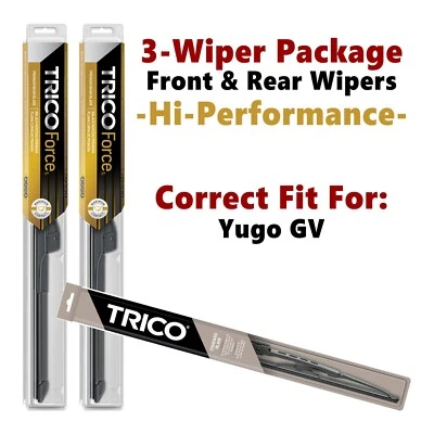 Wipers 3-pk Hi-Performance fits 1986-1989 Yugo GV 25160x2/30130 Foto 1 de 4
