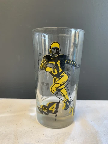 RARE CFL Football Drinking Glass Hamilton Tigers, Tiger Cats "The Big 4" 1950's Cover