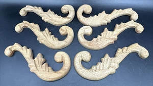 Eichenholz Applikationen - Flügel - drei rechts und drei links 5,25"" x 2,25"" dekorativ - Bild 1 von 6