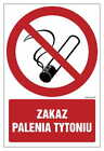Zakaz palenia tytoniu - tablica 15 X 22,5 CM, PN - PŁYTA sztywna 1MM  