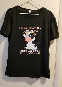 Women's Black T-Shirt w/ Humor -Size XL-NEW!! - Picture 1 of 8