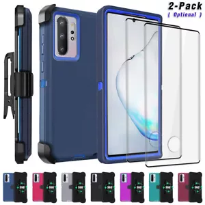 Funda híbrida resistente con clip para cinturón de vidrio templado para Samsung Galaxy Note 10/10+ - Imagen 1 de 54