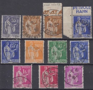 FRANCE : TYPE PAIX SERIE COMPLETE N° 363/371 TB OBLITERATIONS CHOISIES - Foto 1 di 1
