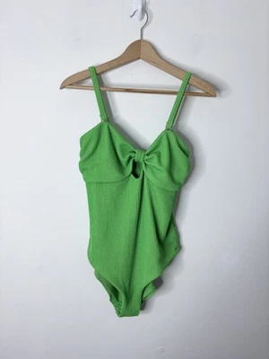 F&F Women’s Bright Green Textured Swimming Costume Size 18 - Image 1 of 4