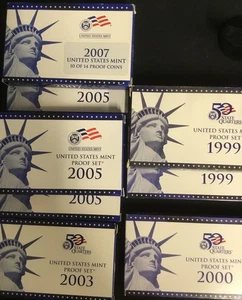 8 United States Mint Uncirculated Proof Sets 1999 - 2007; With State Quarters - Picture 1 of 9