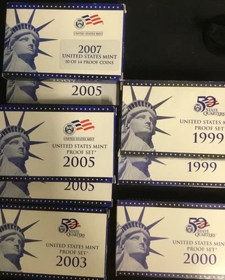 8 United States Mint Uncirculated Proof Sets 1999 - 2007; With State Quarters - Image 1 of 4