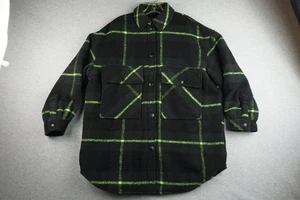 Zara Plaid Shacket M Oversized Padded Insulated Button Front Jacket Rustic Cozy - Picture 1 of 10