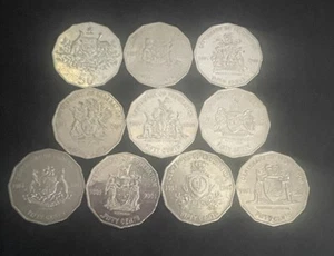 2001 50c Centenary of Federation EF 10 Coin Set Fifty Cent Coins 50 Cents - Picture 1 of 5