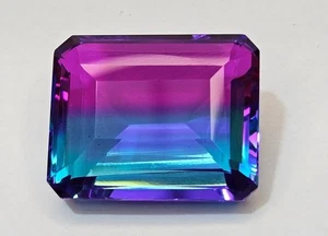 Shiny Bi-Colour Tourmaline Emerald Cut 116+Ct Natural Loose Certified Gemstone - Picture 1 of 9