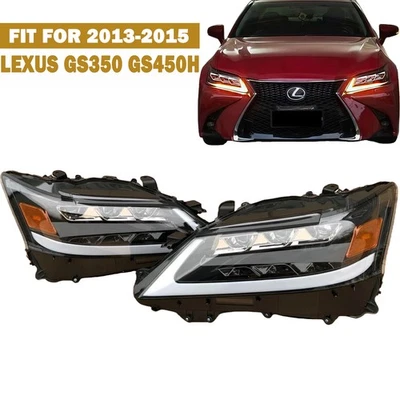 LED DRL Projector Headlight -Pair For 2013-2015 Lexus GS350 GS450h Upgrade - Image 1 of 4