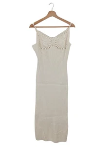 H&M Vestido tipo overol Mujeres Vestido Talla EU 40 blanco puro look casual - Imagen 1 de 5