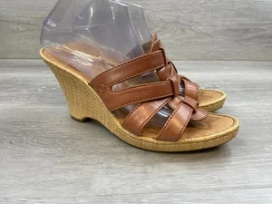 Born Tinka Damen Sandale Pantolette Keilabsatz Slipper Leder Freizeit 10 Braun Schuhe - Bild 1 von 13