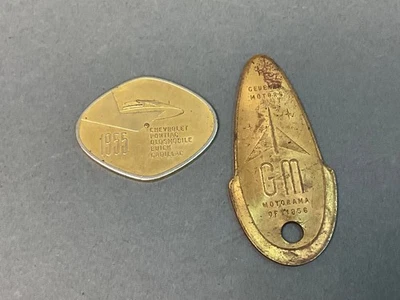 2 GM General Motors Motorama 1955-56 Key Chain Fob Chevy Pontiac Cadillac Buick - Image 1 of 4