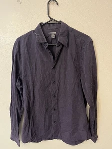 H&M Long-Sleeve Button Up Dress Shirt Size Medium Black & Purple Striped Men - Picture 1 of 5